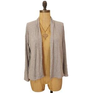 BB Dakota Short Open Cardigan Sweater Top XS Pockets Lightweight Heather Gray B5